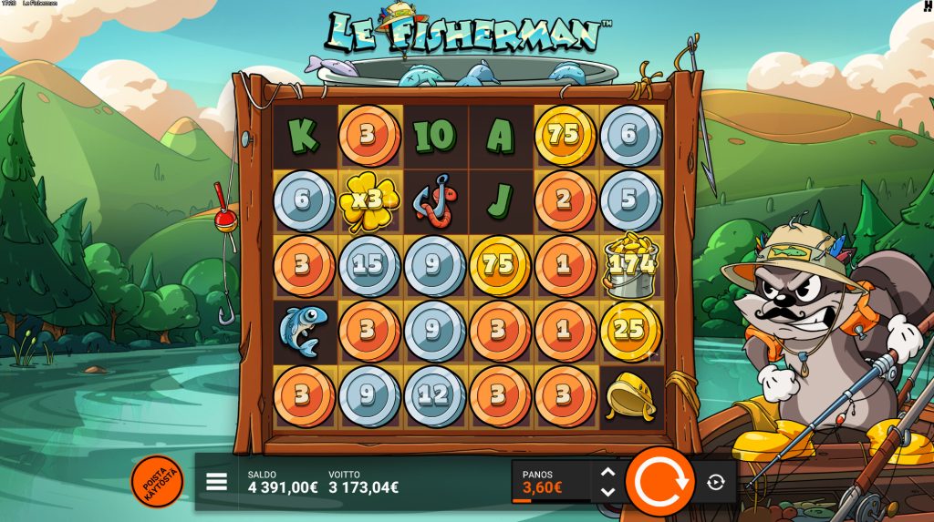 Le Fisherman big win screenshot showing a massive payout during the bonus round